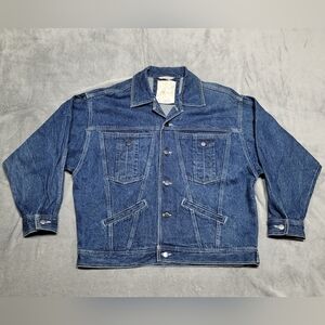 Vintage 80s Gitano Womens Blue Denim Button Up Retro Jacket Form Fit Size Large